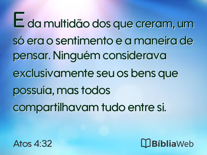 Atos 4:32 em imagem para compartilhar