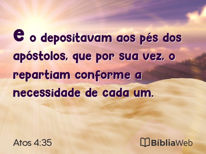 Atos 4:35 em imagem para compartilhar