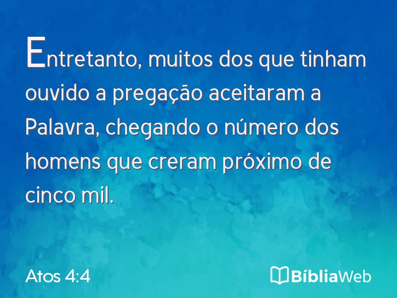 Atos 4:4 em imagem para compartilhar