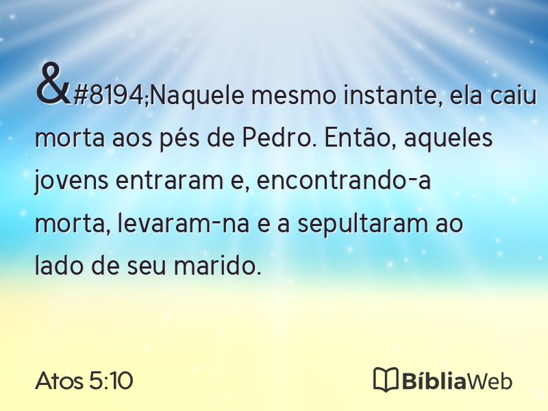 Atos 5:10 em imagem para compartilhar