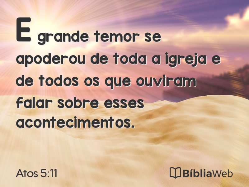Atos 5:11 em imagem para compartilhar