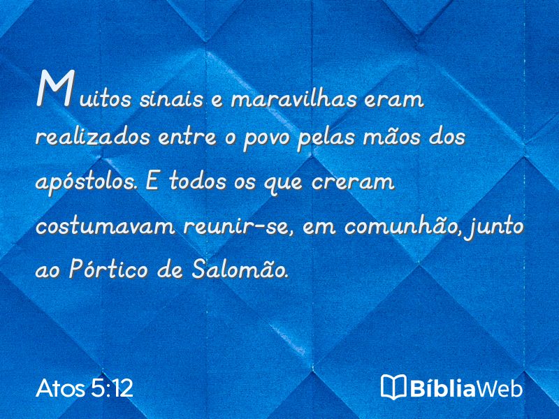 Atos 5:12 em imagem para compartilhar