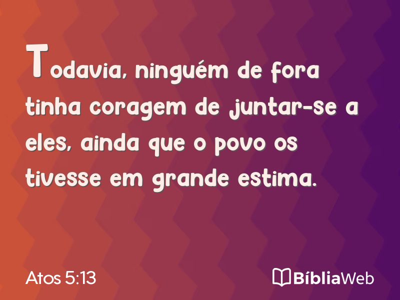 Atos 5:13 em imagem para compartilhar