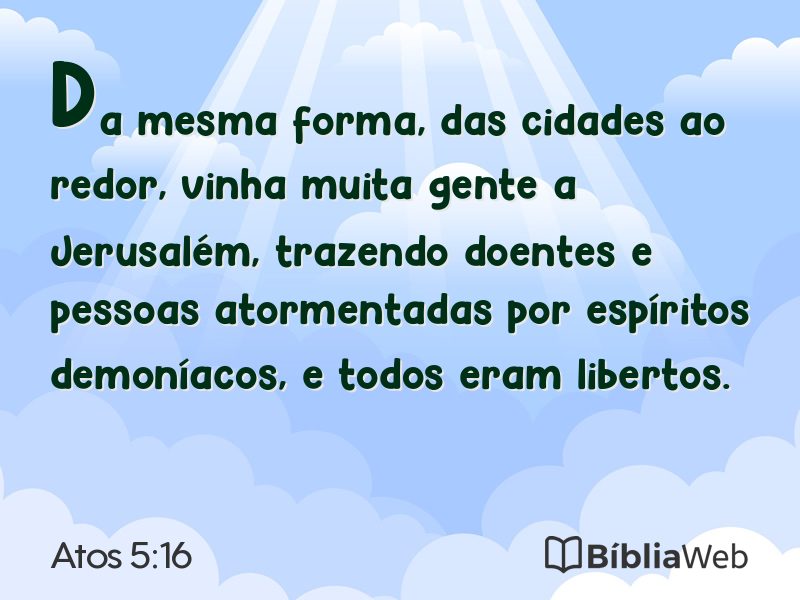 Atos 5:16 em imagem para compartilhar