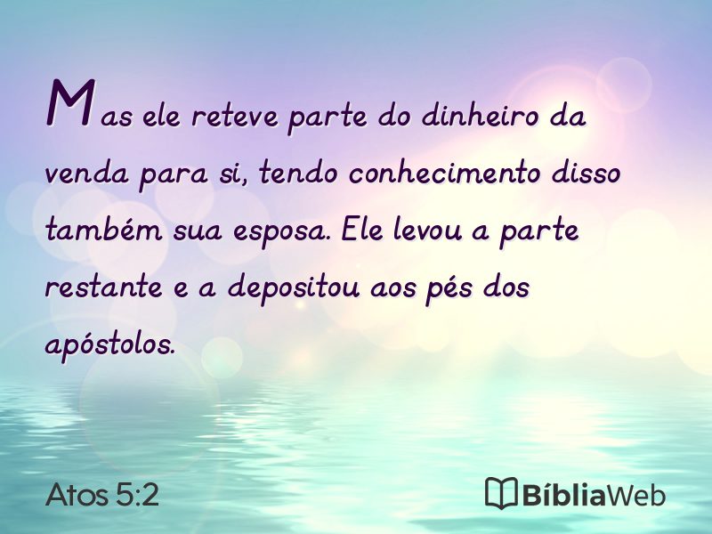 Atos 5:2 em imagem para compartilhar