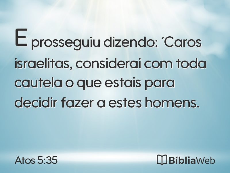 Atos 5:35 em imagem para compartilhar