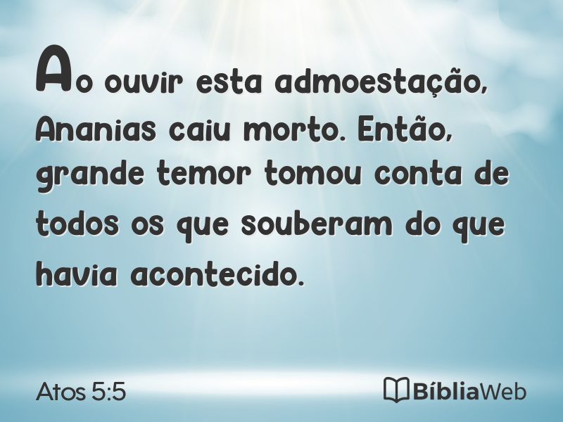 Atos 5:5 em imagem para compartilhar