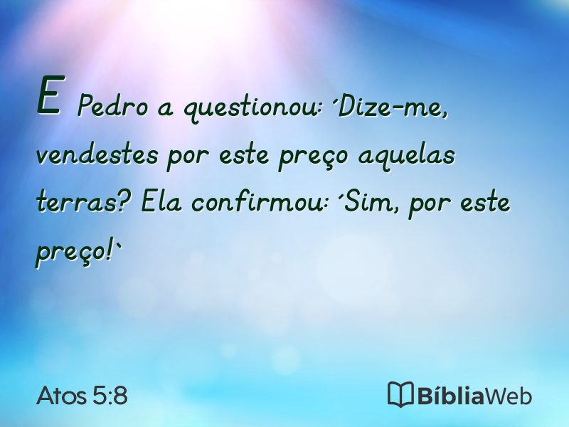 Atos 5:8 em imagem para compartilhar