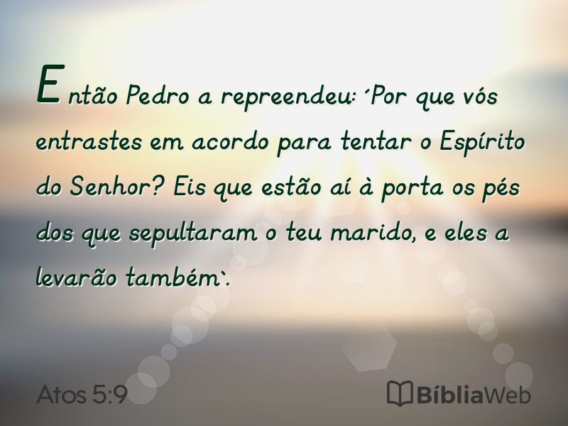 Atos 5:9 em imagem para compartilhar