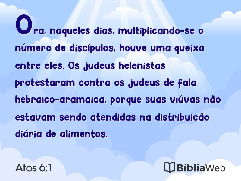 Atos 6:1 em imagem para compartilhar