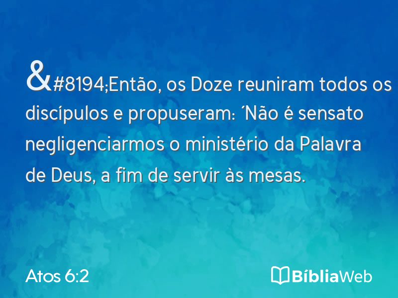 Atos 6:2 em imagem para compartilhar