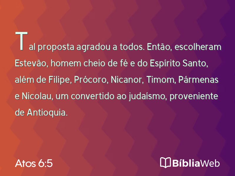 Atos 6:5 em imagem para compartilhar