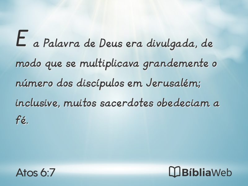 Atos 6:7 em imagem para compartilhar
