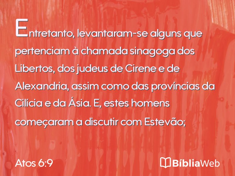 Atos 6:9 em imagem para compartilhar