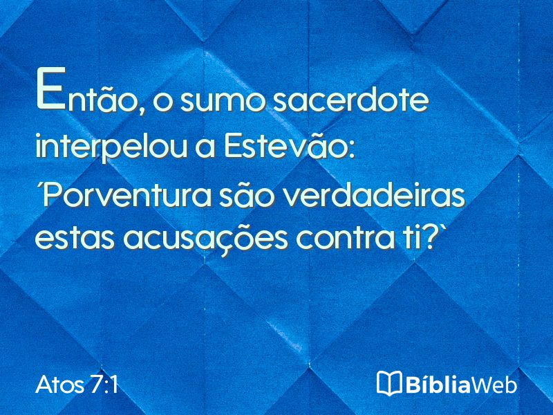 Atos 7:1 em imagem para compartilhar