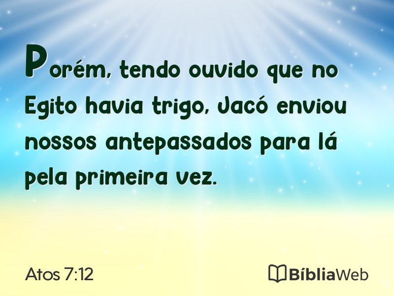 Atos 7:12 em imagem para compartilhar