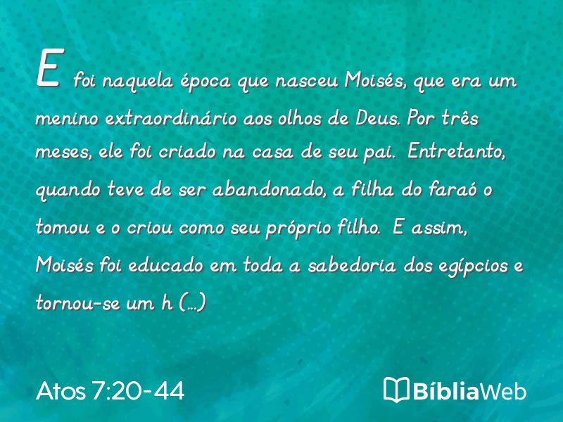 Atos 7:20-44 em imagem para compartilhar