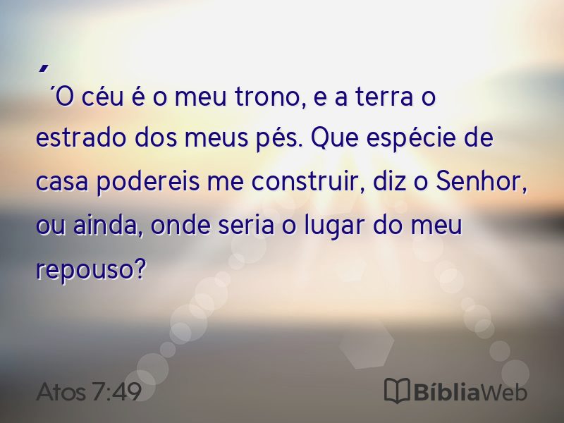 Atos 7:49 em imagem para compartilhar