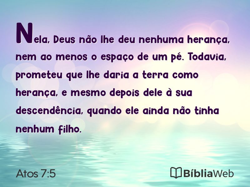 Atos 7:5 em imagem para compartilhar