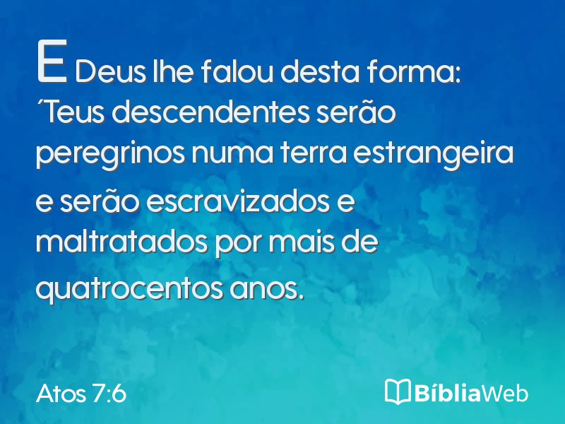 Atos 7:6 em imagem para compartilhar