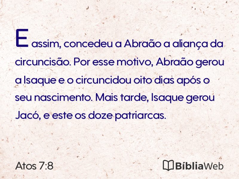 Atos 7:8 em imagem para compartilhar