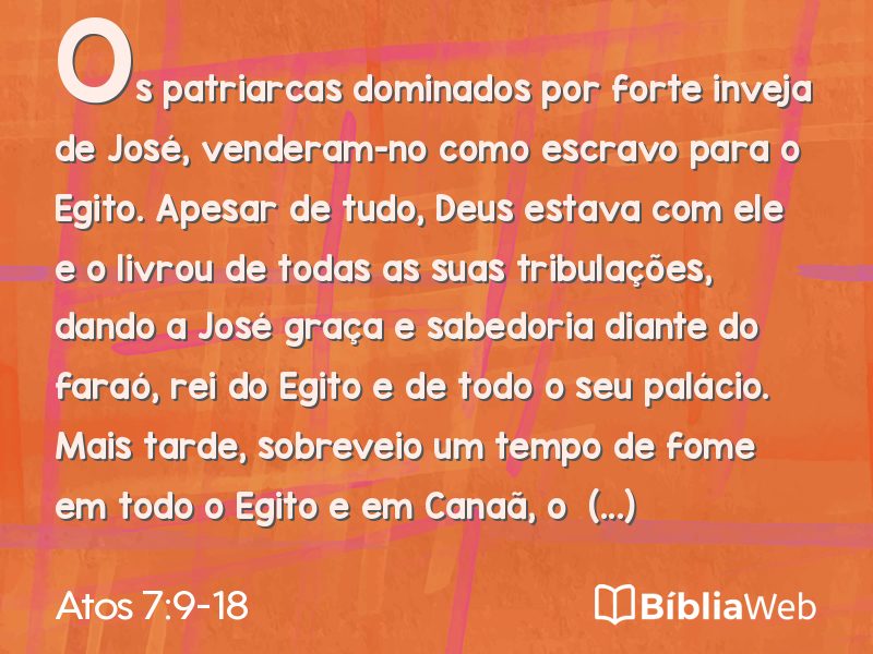 Atos 7:9-18 em imagem para compartilhar