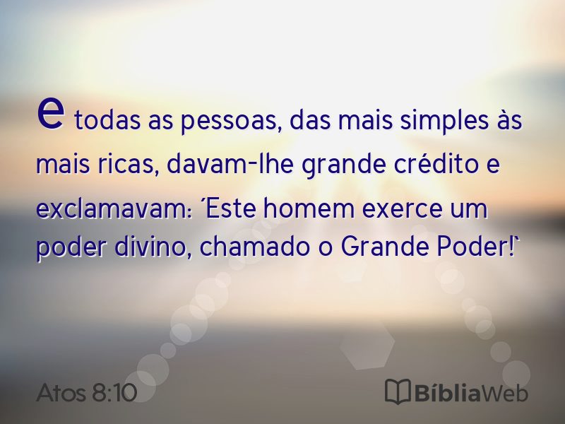 Atos 8:10 em imagem para compartilhar