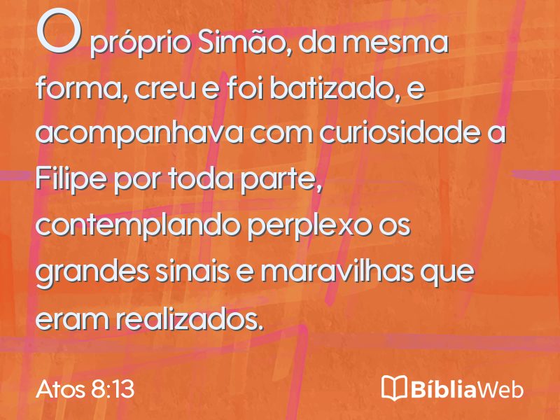 Atos 8:13 em imagem para compartilhar