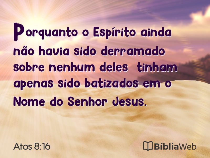 Atos 8:16 em imagem para compartilhar