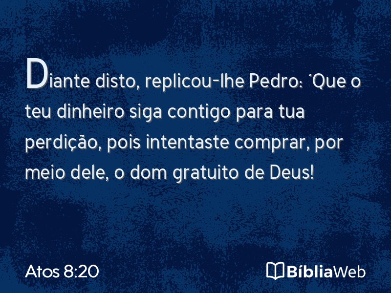 Atos 8:20 em imagem para compartilhar