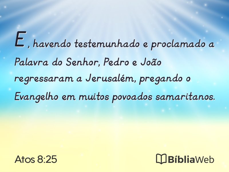 Atos 8:25 em imagem para compartilhar