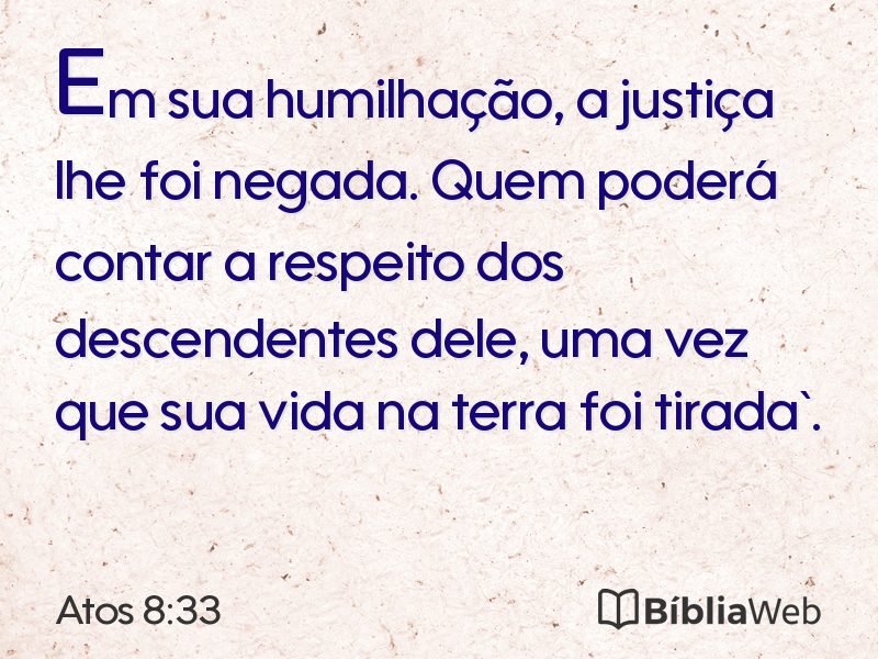 Atos 8:33 em imagem para compartilhar