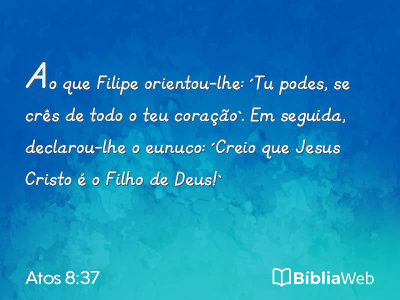 Atos 8:37 em imagem para compartilhar