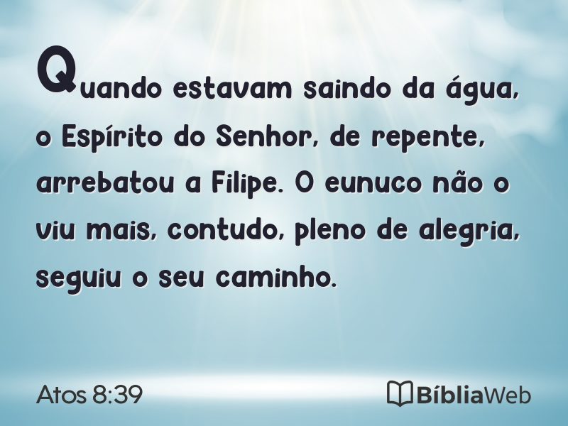Atos 8:39 em imagem para compartilhar