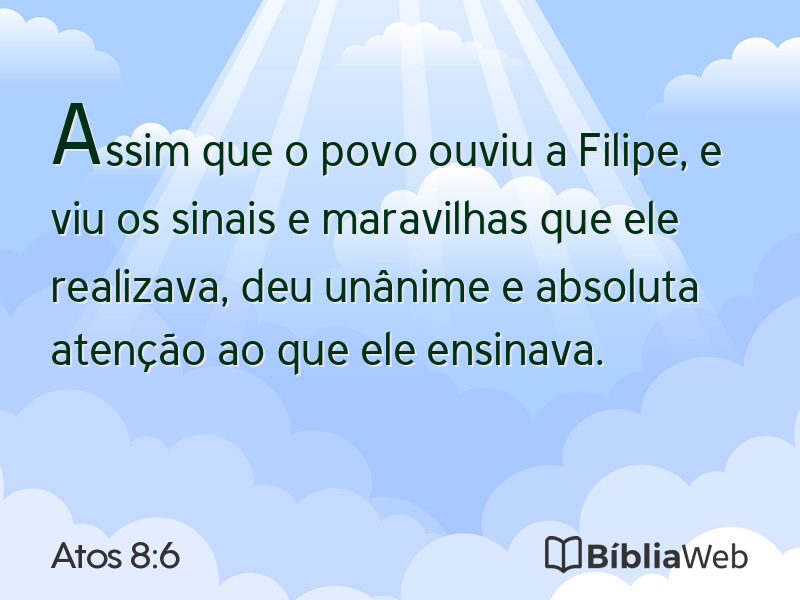 Atos 8:6 em imagem para compartilhar