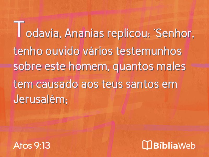 Atos 9:13 em imagem para compartilhar