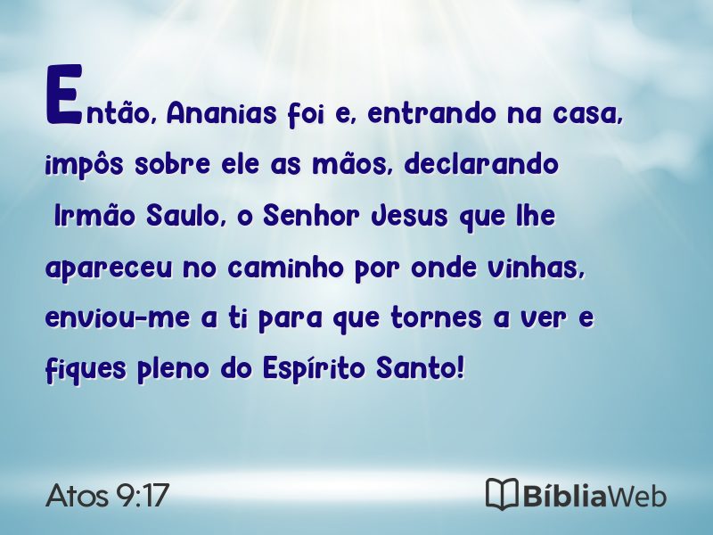 Atos 9:17 em imagem para compartilhar