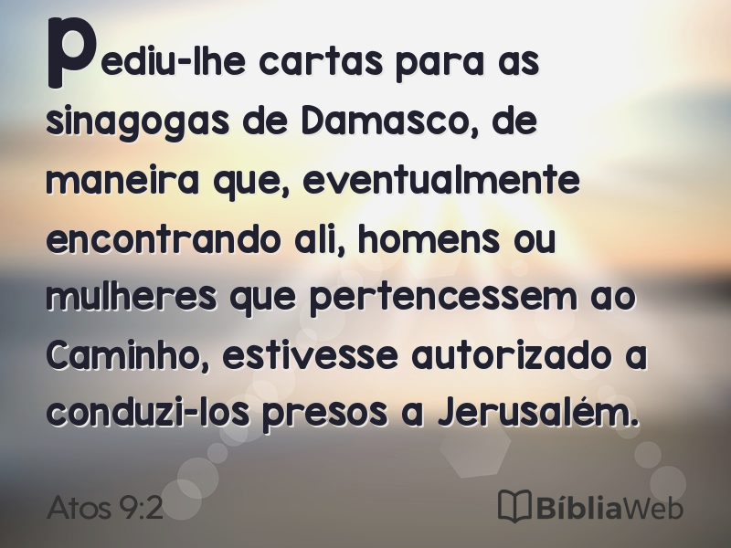 Atos 9:2 em imagem para compartilhar