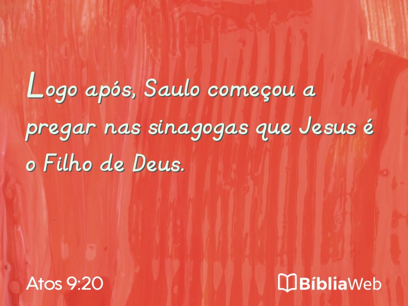 Atos 9:20 em imagem para compartilhar