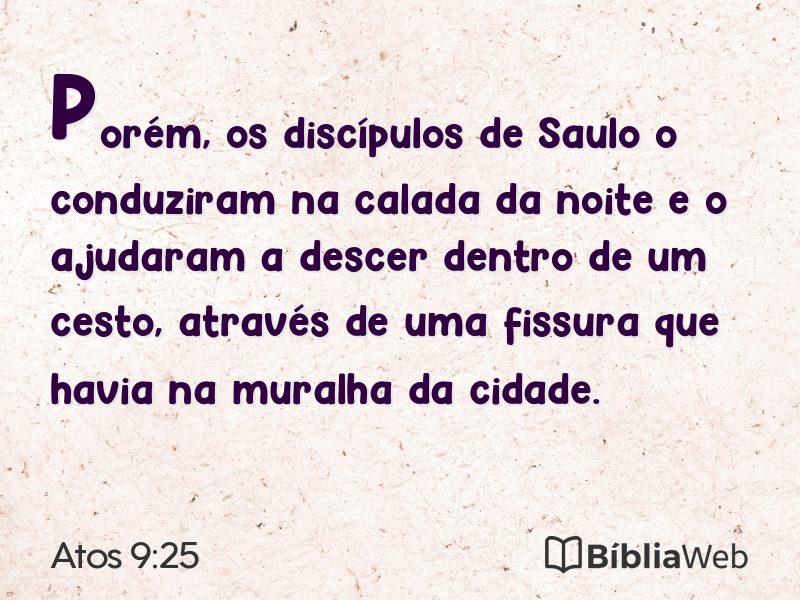 Atos 9:25 em imagem para compartilhar