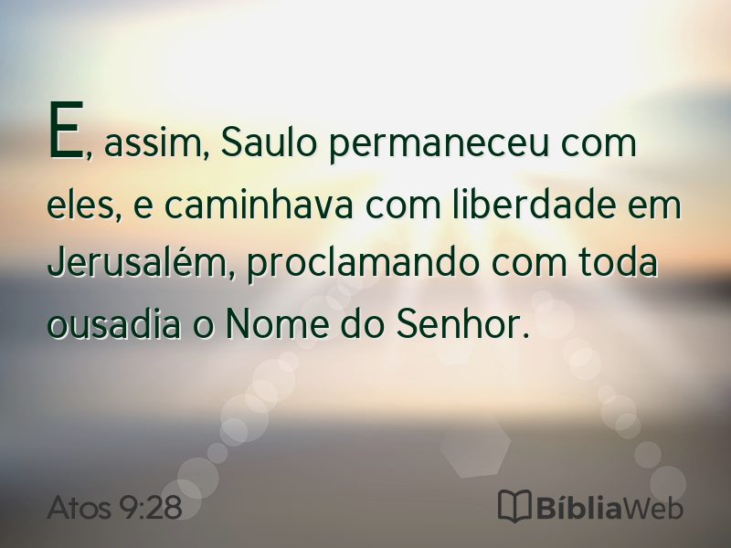 Atos 9:28 em imagem para compartilhar