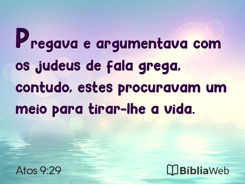 Atos 9:29 em imagem para compartilhar