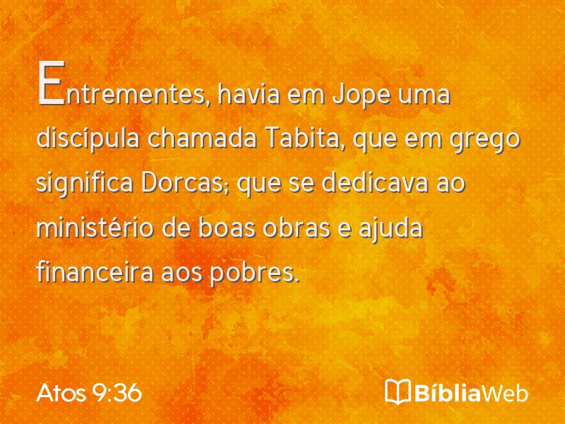 Atos 9:36 em imagem para compartilhar