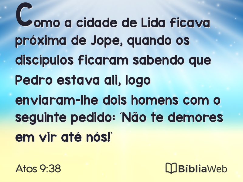 Atos 9:38 em imagem para compartilhar