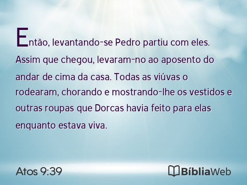 Atos 9:39 em imagem para compartilhar