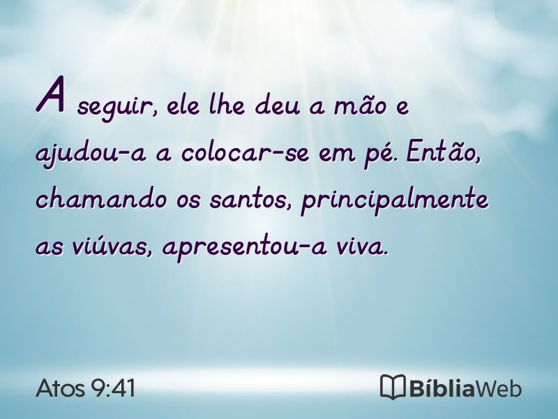 Atos 9:41 em imagem para compartilhar