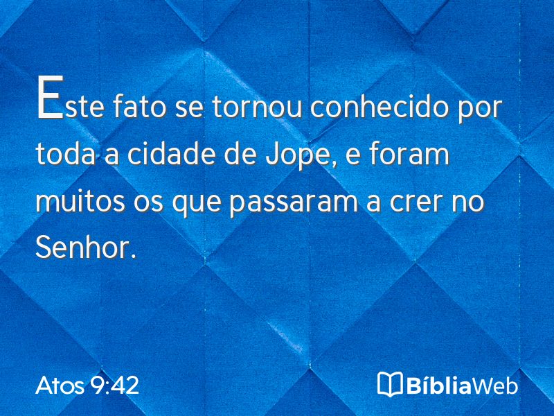 Atos 9:42 em imagem para compartilhar