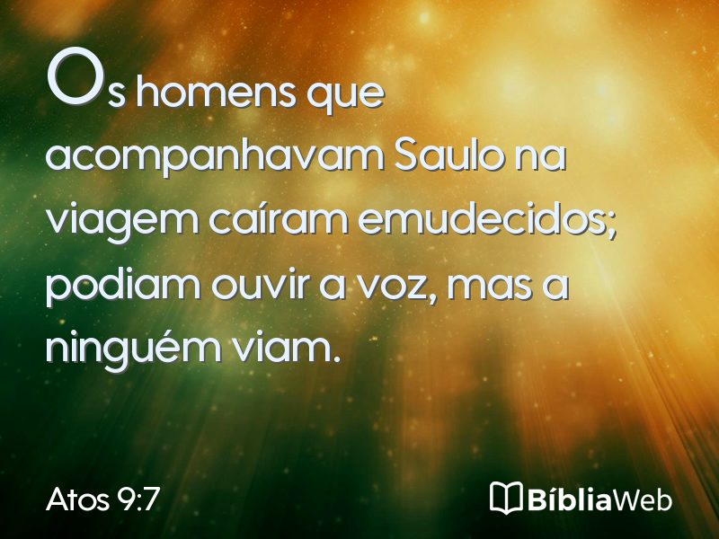 Atos 9:7 em imagem para compartilhar