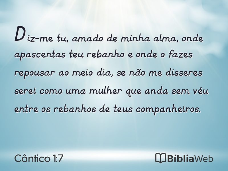 Cântico 1:7 em imagem para compartilhar