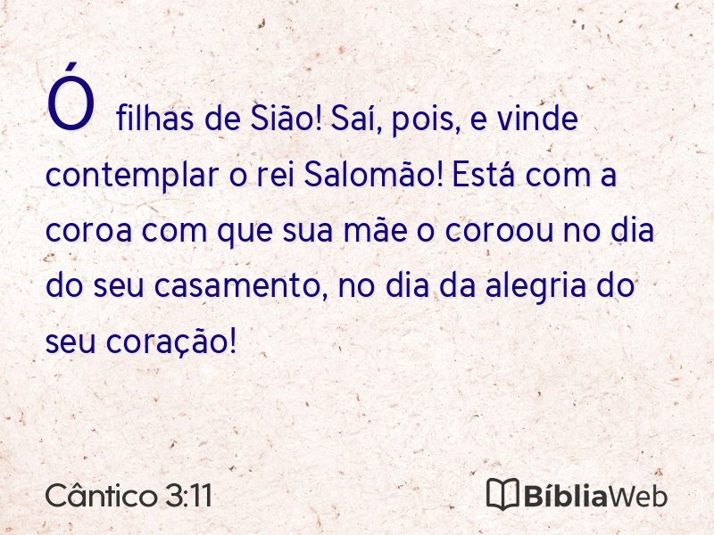 Cântico 3:11 em imagem para compartilhar